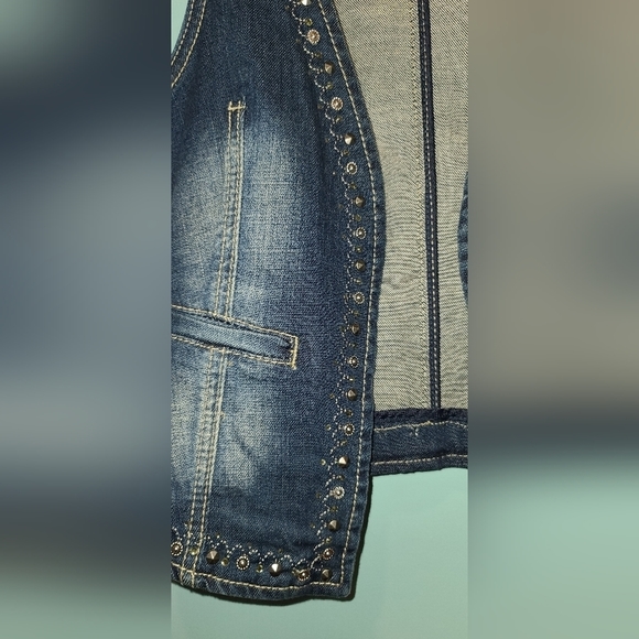Extasy Western Denim open vest  , S - Picture 2 of 9